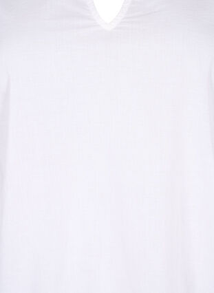 Bluzka z dlugim rekawem z ozdobnymi detalami, Bright White, Packshot image number 2
