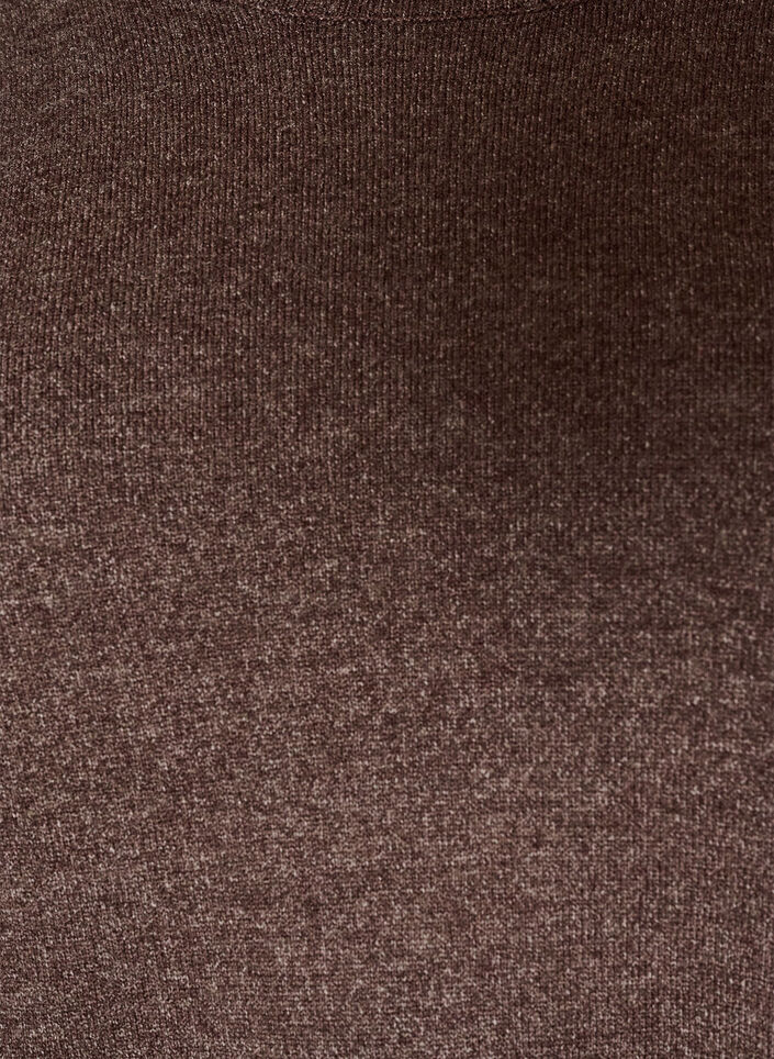 Bluzka dzianinowa z okraglym dekoltem, Brązowy, Packshot image number 2