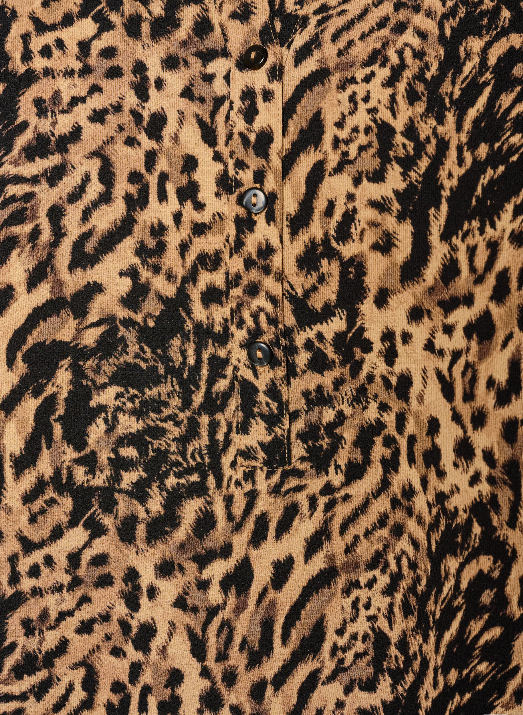 Zizzi Bluzka z kr&oacute;tkim rekawem i dekoltem w serek, Brązowy, Packshot image number 2