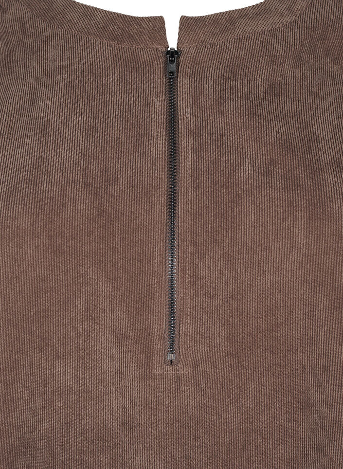 Aksamitna sukienka z suwakiem, Chocolate Martini, Packshot image number 2