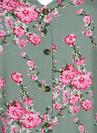 Wiskozowa bluzka z guzikami, Spray Green Flower, Packshot image number 2
