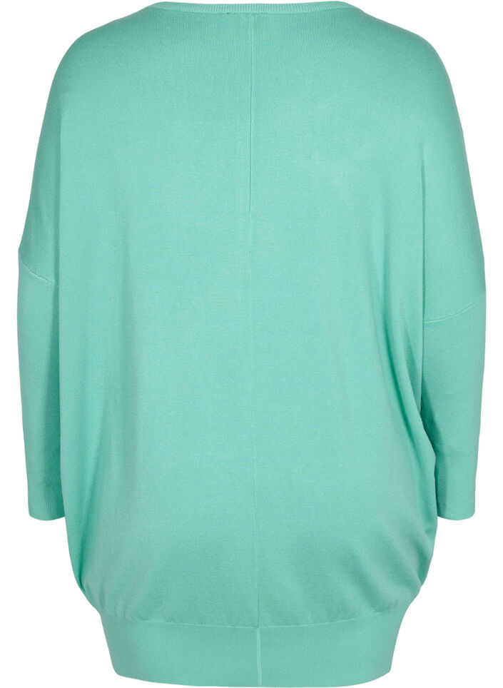 Dzianinowy sweter z&nbsp;okraglym dekoltem, Dusty Jade Green, Packshot image number 1