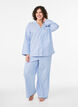 Seersucker pyjama koszula z dlugim rekawem, Niebieskie, Model image number 1