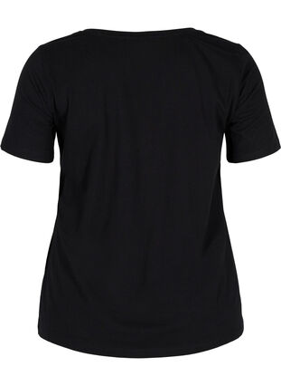 Koszulka typu basic z dekoltem w serek, Black, Packshot image number 1