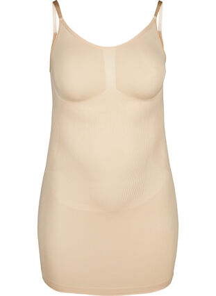 Sukienka modelujaca z cienkimi ramiaczkami, Nude, Packshot image number 0