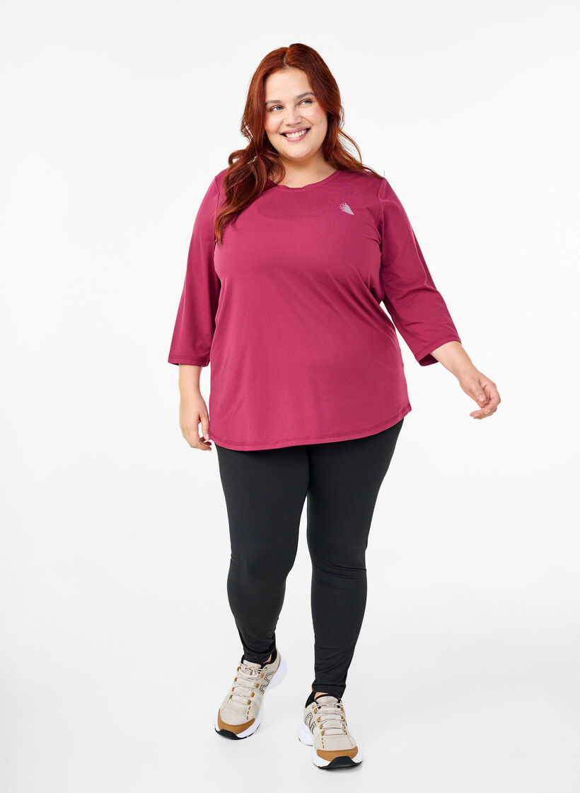  Bluzka treningowa z rekawami 3/4, Czerwony, Model image number 1