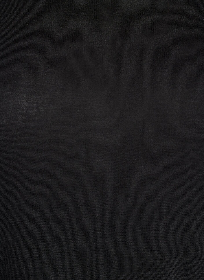 Bluzka z dlugim rekawem z welny i wiskozy, Czarne, Packshot image number 2