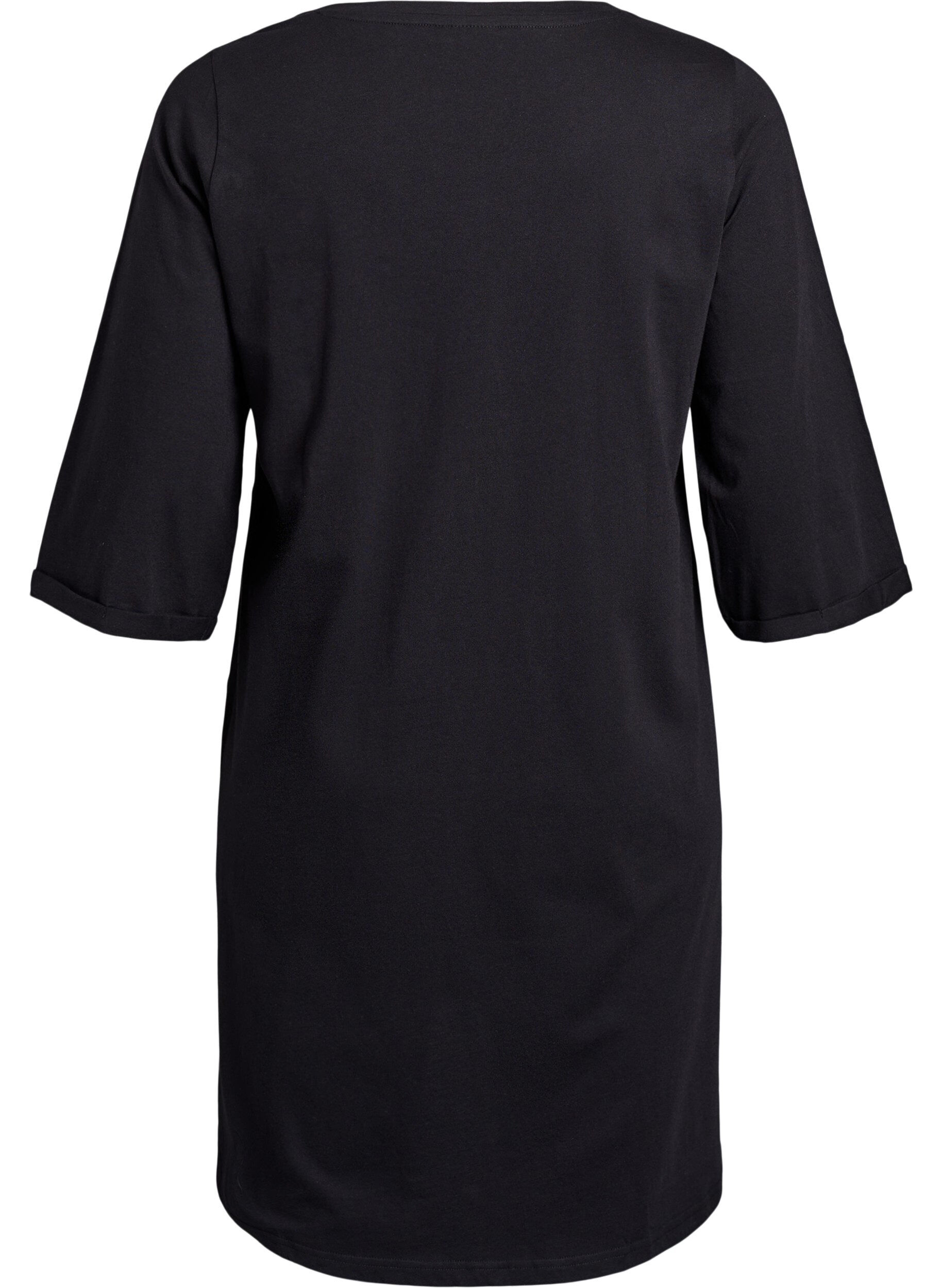 Zizzi Koszula nocna z bawelny organicznej z motywem swiatecznym, Czarne, Packshot image number 1