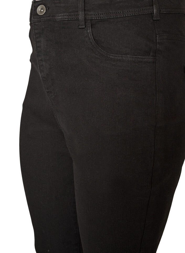 Jeansy o wysokiej talii z rozcieciem na buty, Czarne, Packshot image number 2