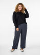 Bluza z okraglym dekoltem, Czarne, Model image number 1
