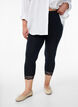 Legginsy 3/4 w stylu basic z koronkowymi brzegami, Czarne, Model image number 0