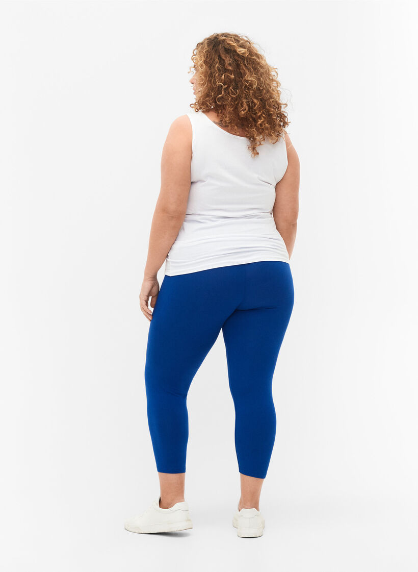 3/4-length wiskozowe legginsy w stylu basic, Niebieskie, Model image number 2