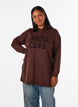 Bluza z kapturem z nadrukiem z tkaniny frotte, Brązowy, Model image number 0