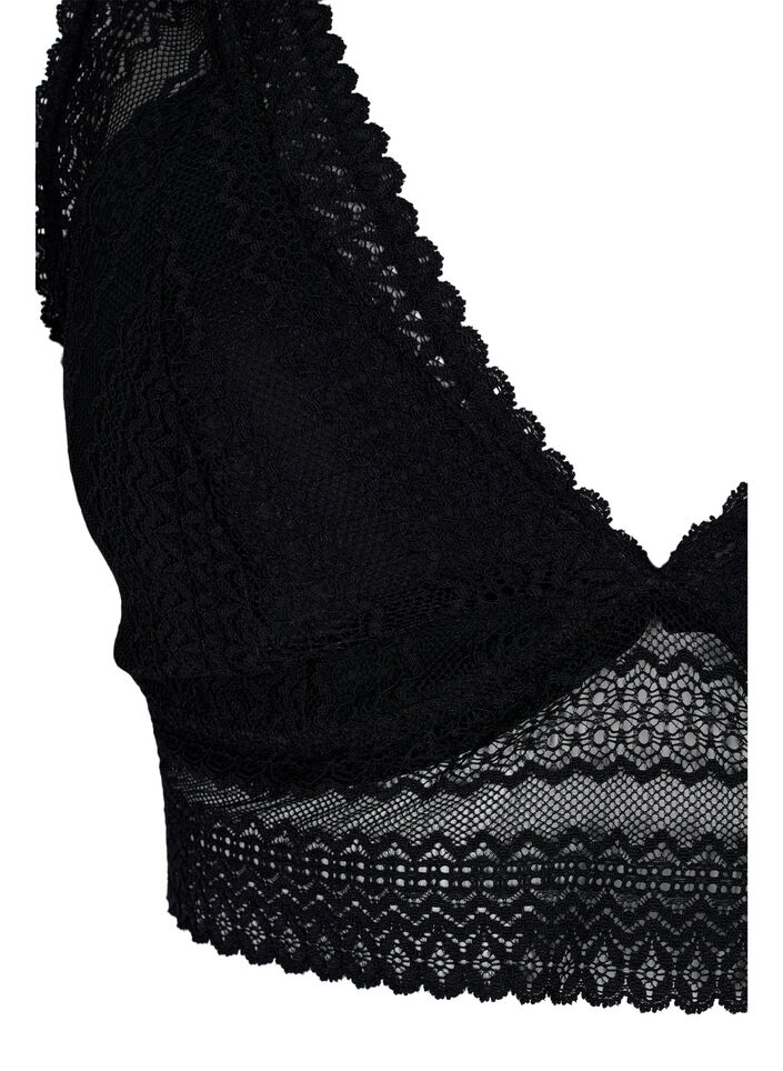 Koronkowy biustonosz z miekkimi wkladkami, Black, Packshot image number 2