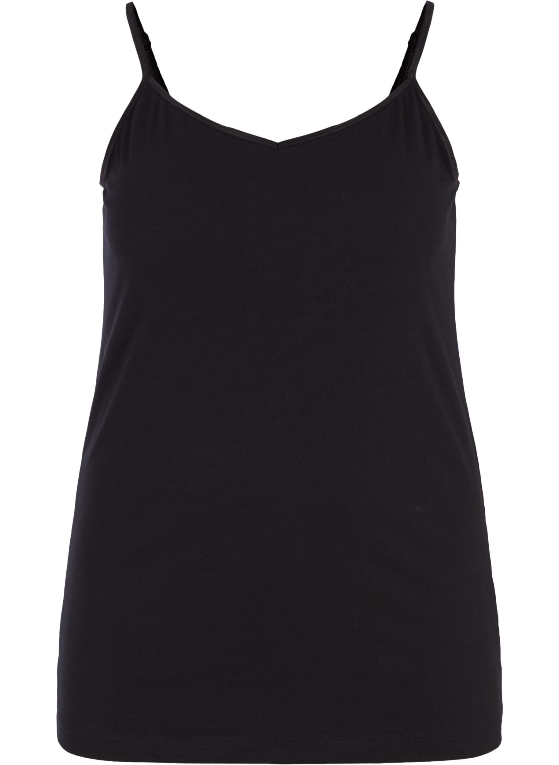 Zizzi Top typu basic na ramiaczkach, Black, Packshot image number 0