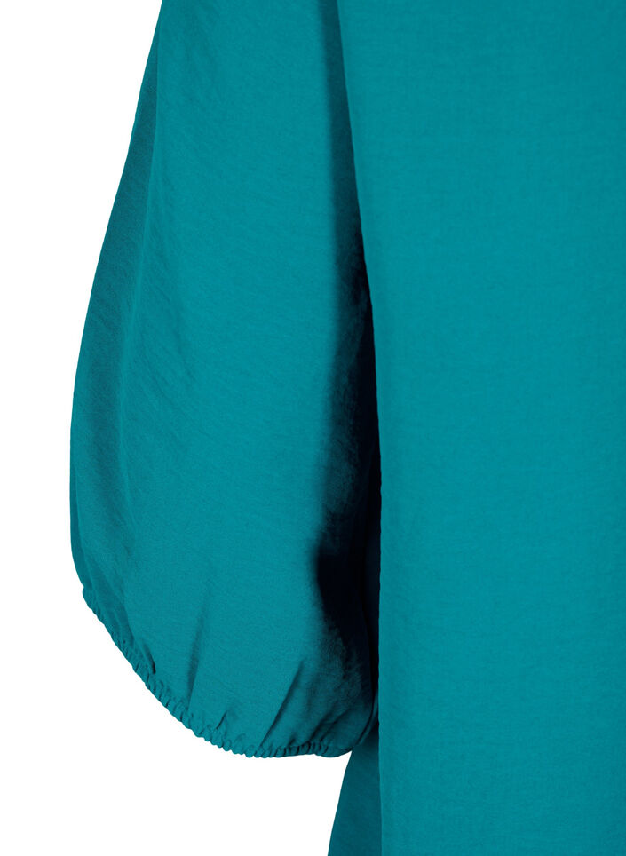 Bluzka z marszczeniem i rekawami 3/4, Deep Lake, Packshot image number 3