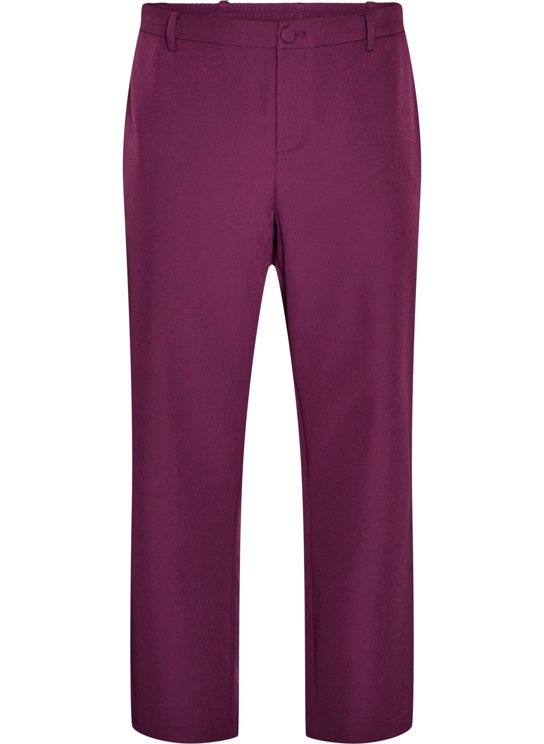 ZizziTrousers with pockets and straight legs, Purple, Packshot image number 0