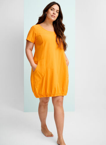 Bawelniana sukienka z krótkim rekawem, Orange Tiger, Image image number 0
