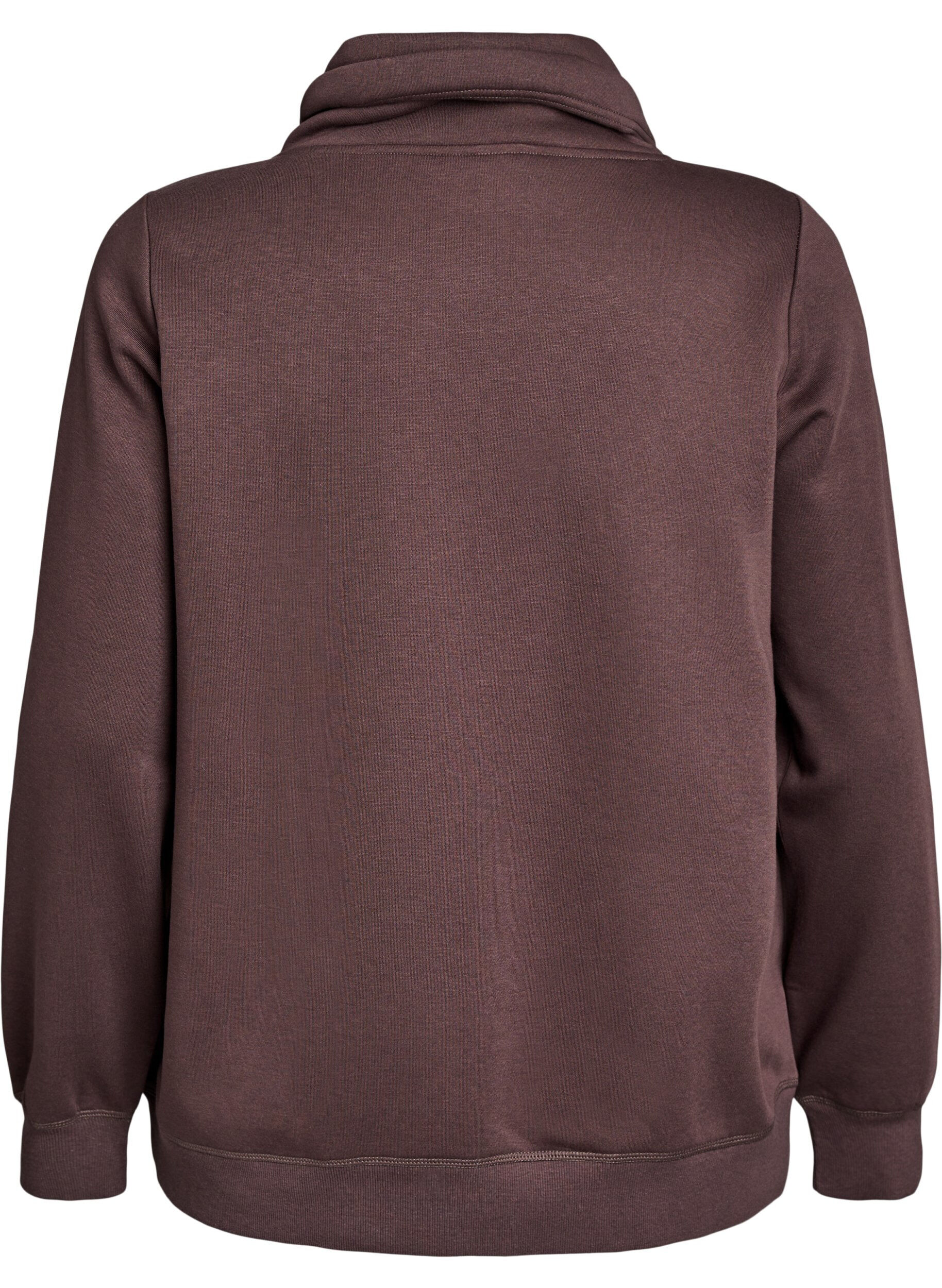 ZizziBluza z wysokim kolnierzem i kieszeniami, Brązowy, Packshot image number 1