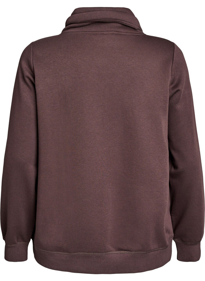 Bluza z wysokim kolnierzem i kieszeniami, Brązowy, Packshot image number 1