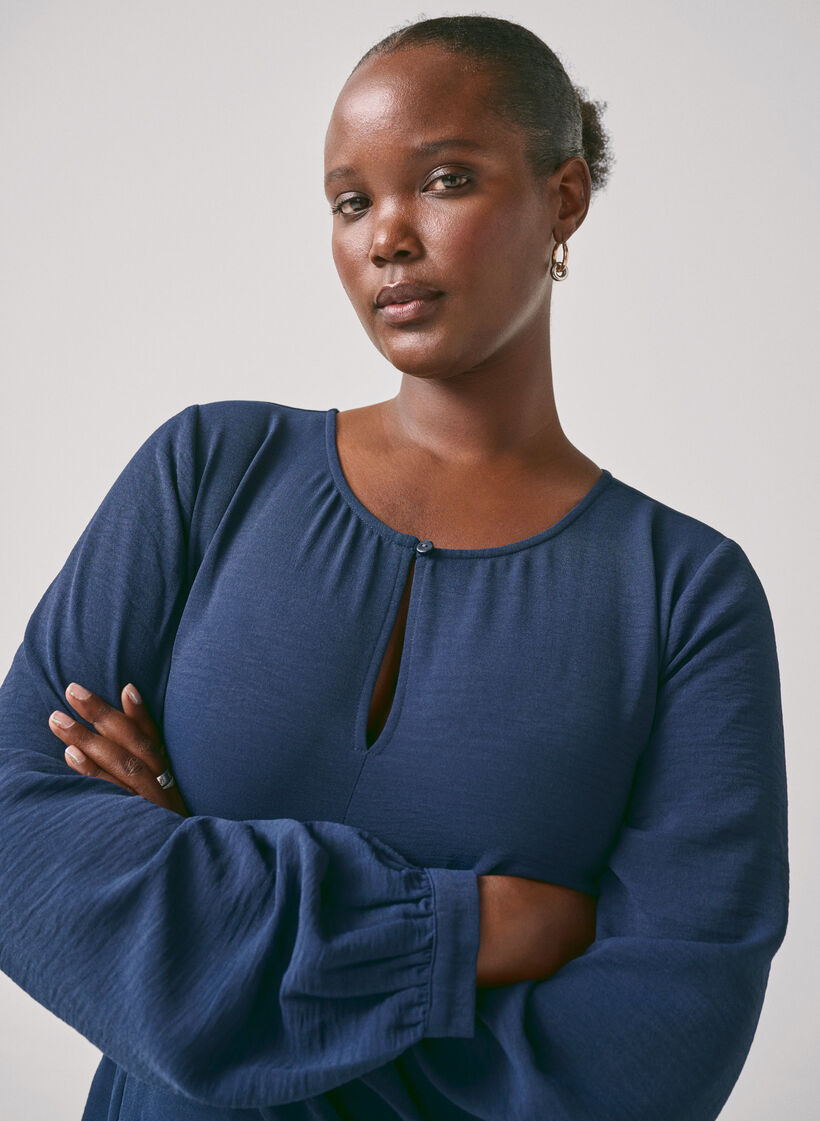 Sukienka z dlugimi rekawami i wiazanym paskiem, Navy Blazer, Image image number 0