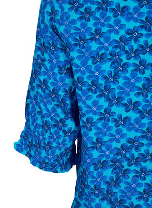 Wiskozowa bluzka z guzikami, Blue Small Flower, Packshot image number 3