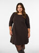 Short dress with an A-line shape and 3/4 sleeves, Brown, Model image number 0