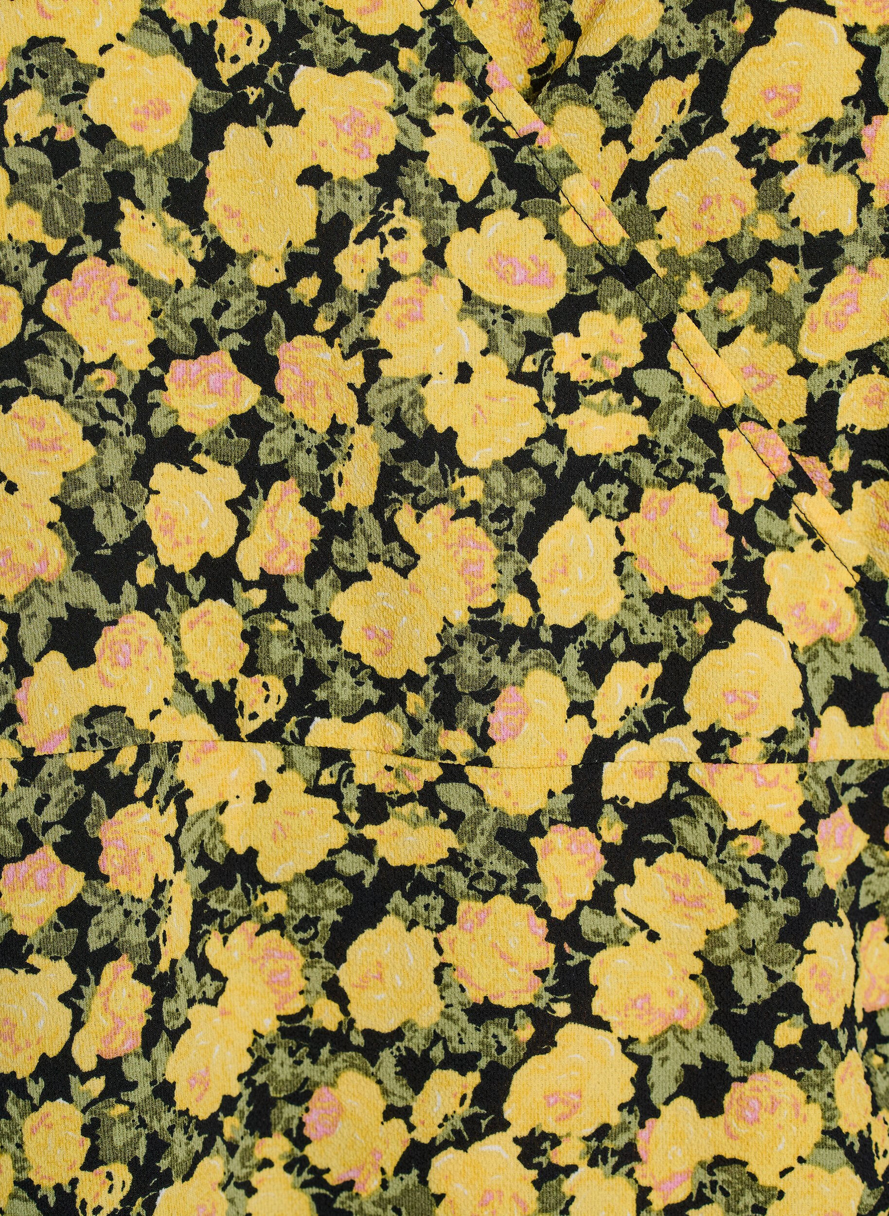 Zizzi Kopertowa sukienka z wzorem kwiat&oacute;w i kr&oacute;tkimi rekawami, Ż&oacute;łty, Packshot image number 2