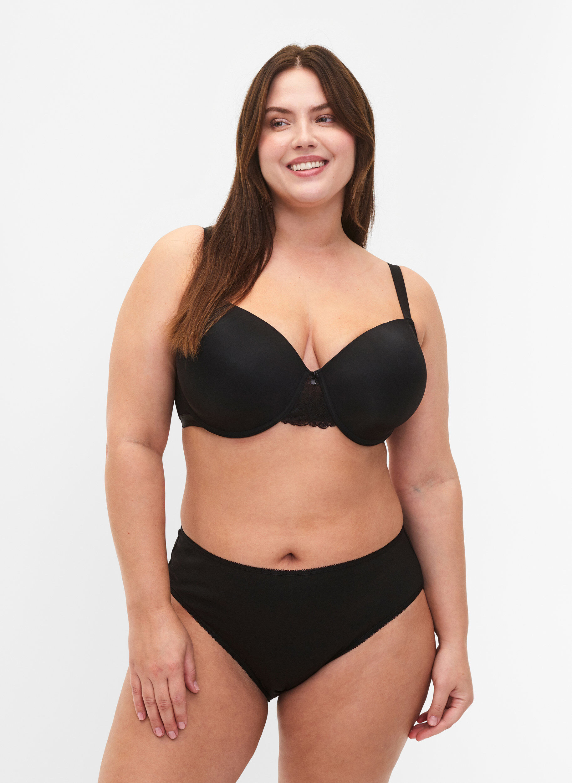  Bawelniane majtki 5-pack z regularna talia, Czarne, Model