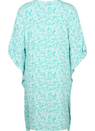 Sukienka kaftan z wiskozy z nadrukiem, Green Dot, Packshot image number 1