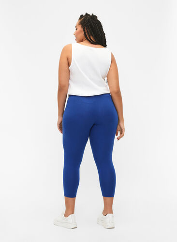 3/4-length wiskozowe legginsy w stylu basic, Monaco Blue, Model image number 1