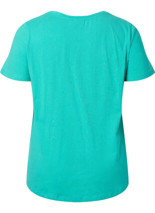 Podstawowa, gladka bawelniana koszulka, Aqua Green, Packshot image number 1