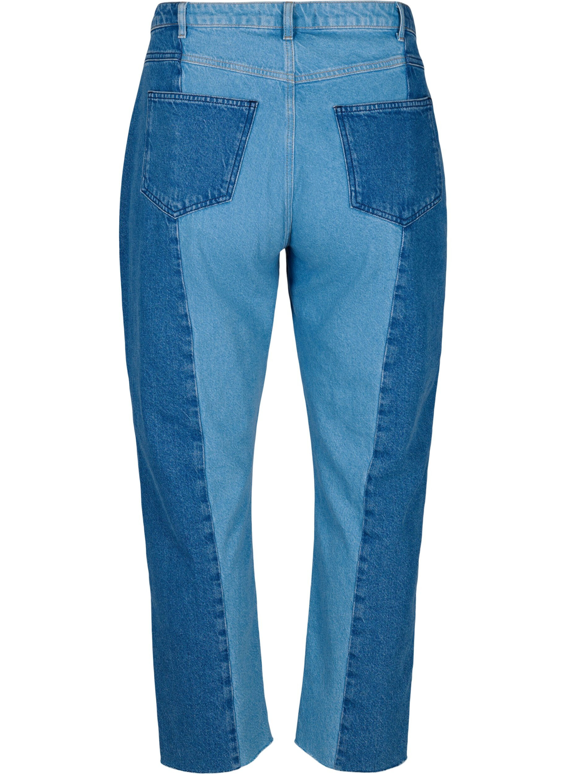 Zizzi Przyciete dzinsy Vera z kolorowymi wstawkami, Blue denim, Packshot image number 1