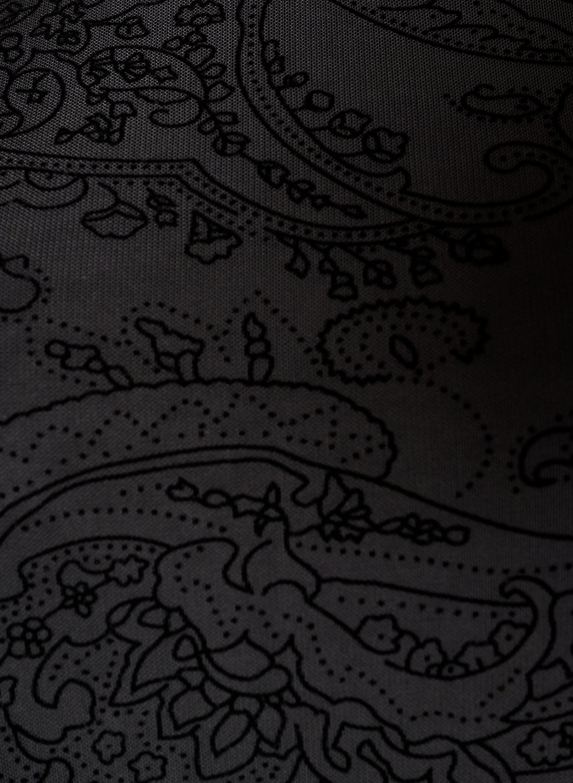 ZizziBluzka z siateczki we wz&oacute;r paisley z asymetrycznym dolem, Czarne, Packshot image number 2