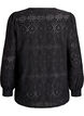 Bluzka z dlugim rekawem z haftem azurowym, Czarne, Packshot image number 1