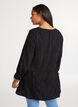 Loose V-neck tunic, Black, Model image number 1