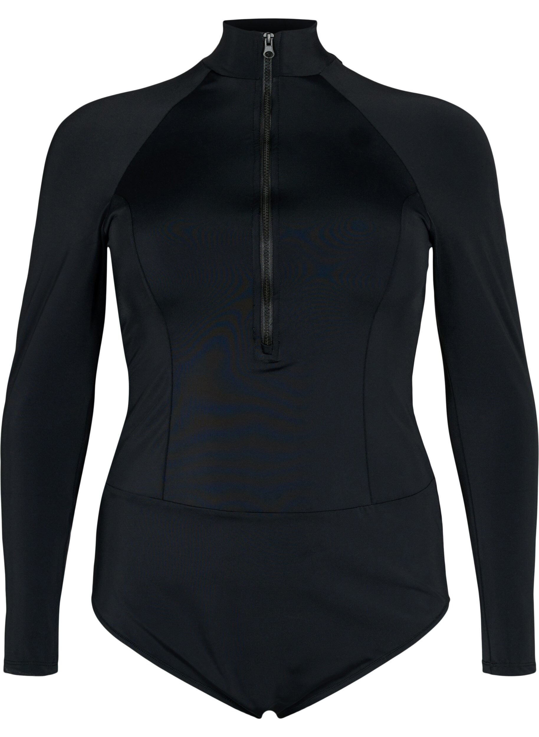 Zizzi 	 Swimsuit with long sleeves, Black, Packshot image number 0