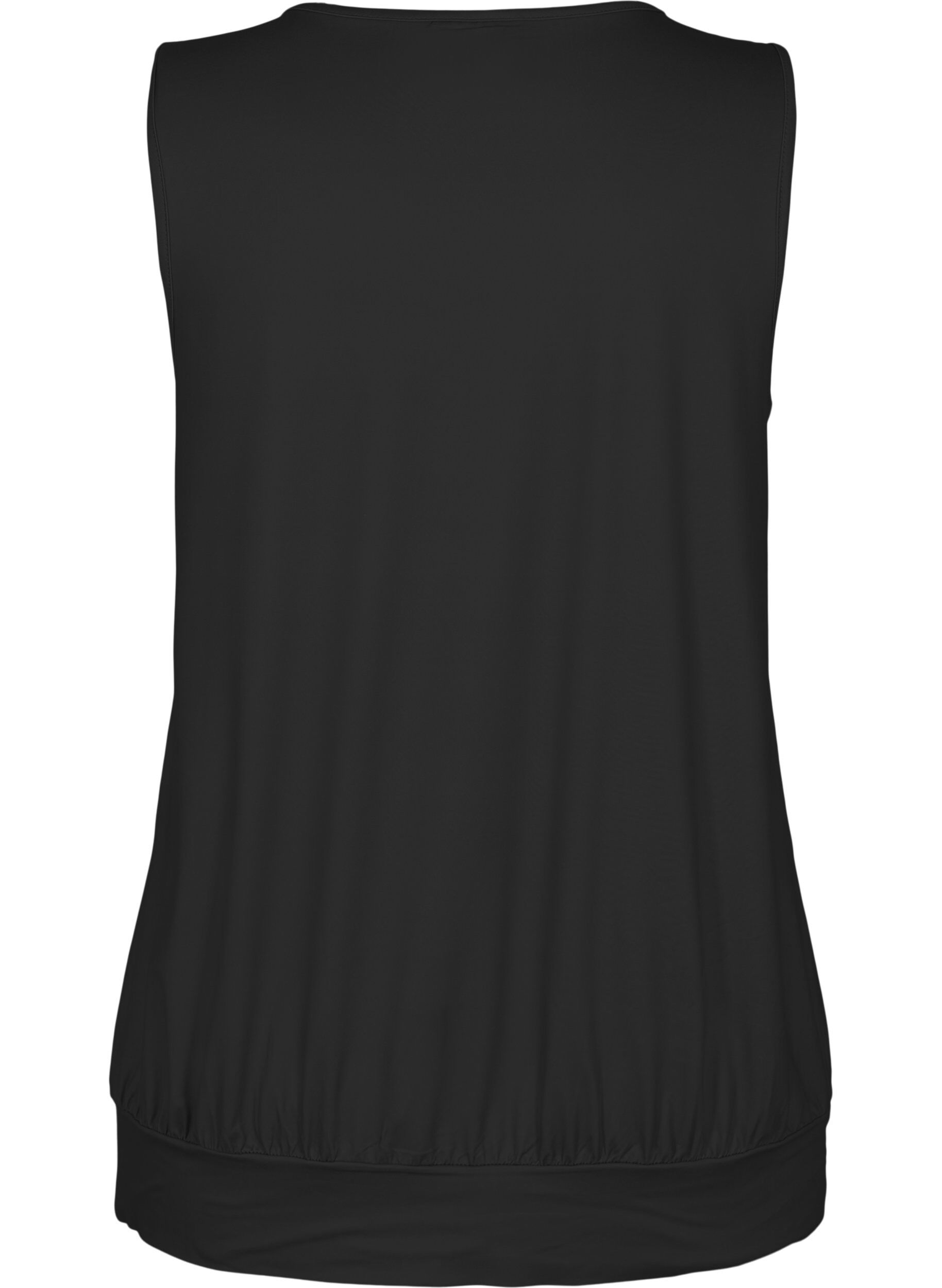 Zizzi Top treningowy bez rekaw&oacute;w o kroju typu balon, Black, Packshot image number 1