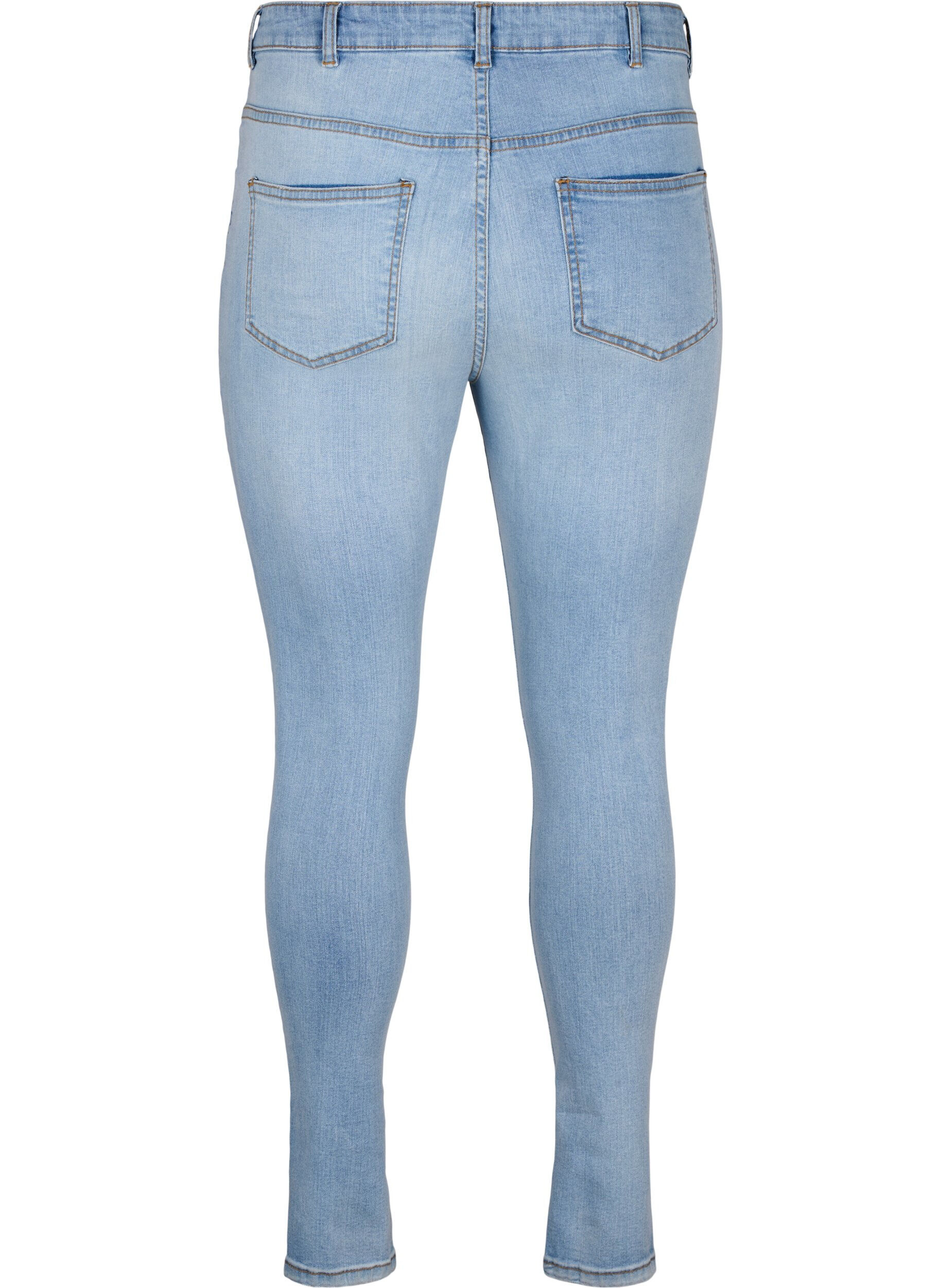 Zizzi Jeansy o dopasowanym kroju z przetarciami, Light Blue, Packshot image number 1
