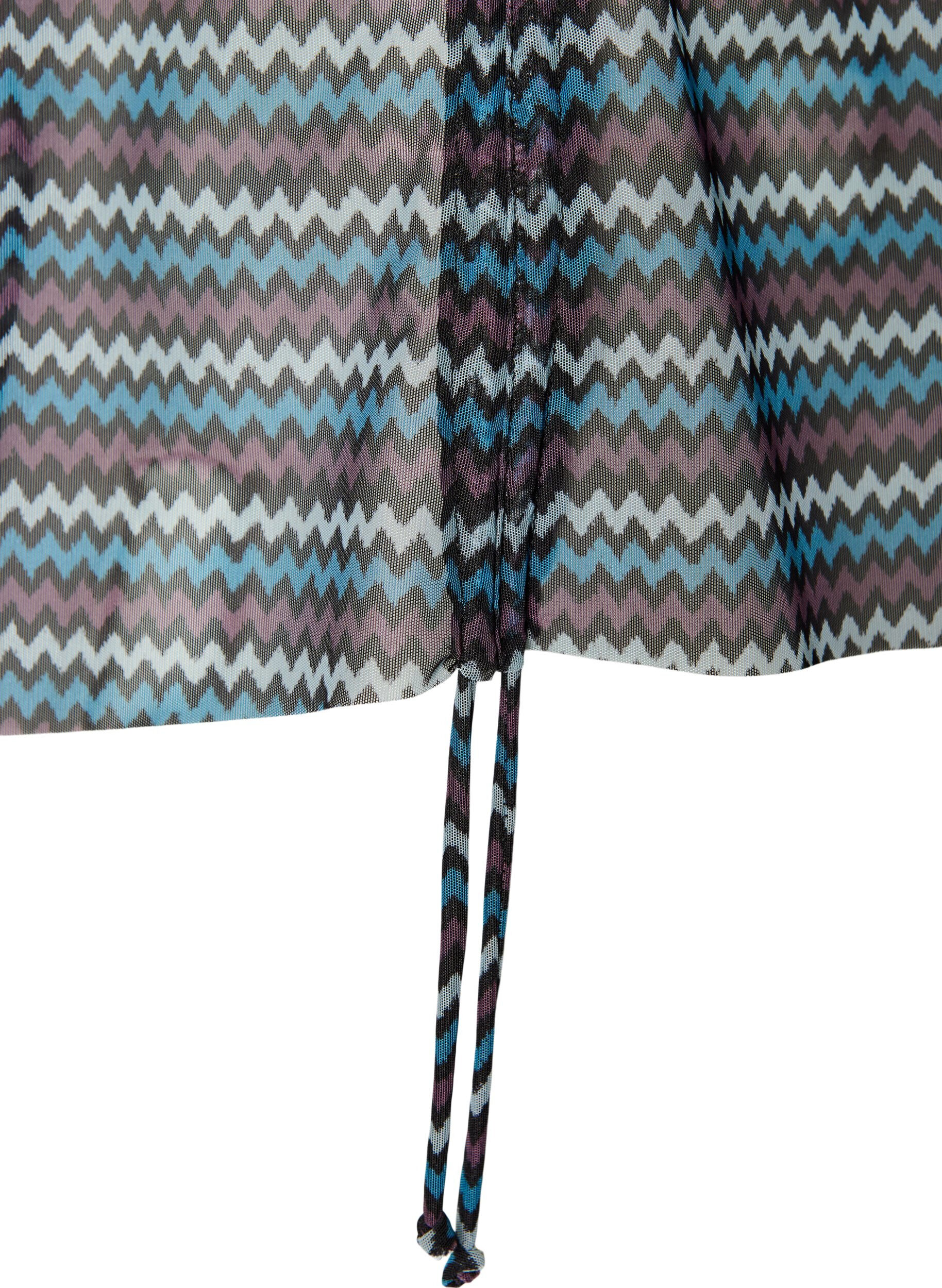 ZizziTop tankini ze wzorem, fiszbinami i krzyzujacymi sie paskami, Niebieskie, Packshot image number 3