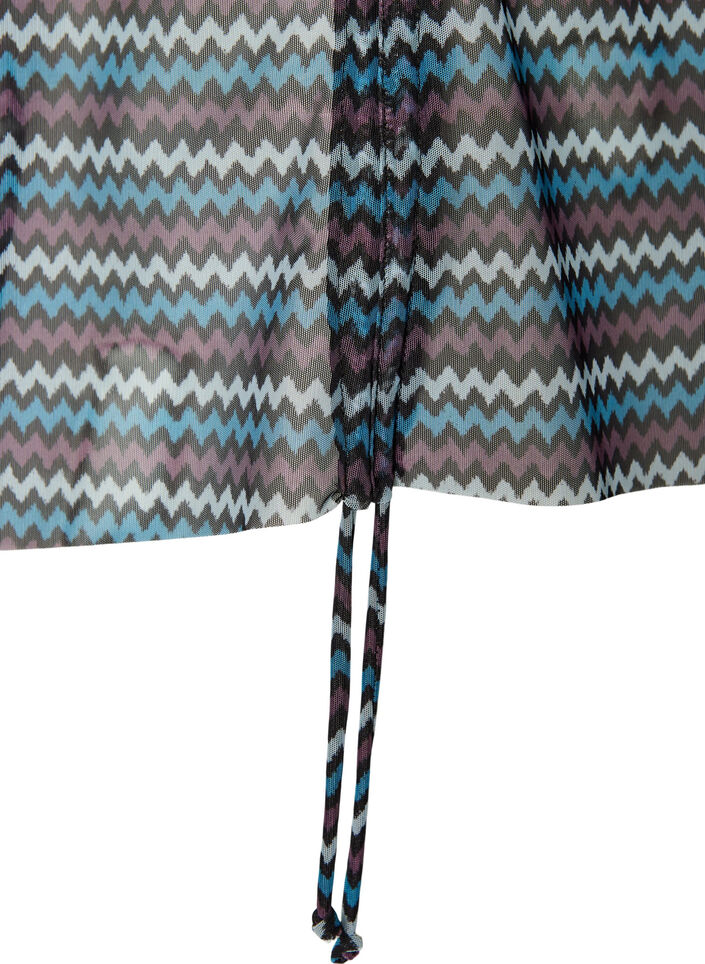 Top tankini ze wzorem, fiszbinami i krzyzujacymi sie paskami, Niebieskie, Packshot image number 3