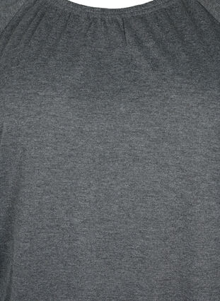 Melanzowa bluzka z rekawem 3/4, Dark Grey Melange, Packshot image number 2