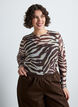 Bluzka siatkowa z nadrukiem, Brązowy, Model image number 0