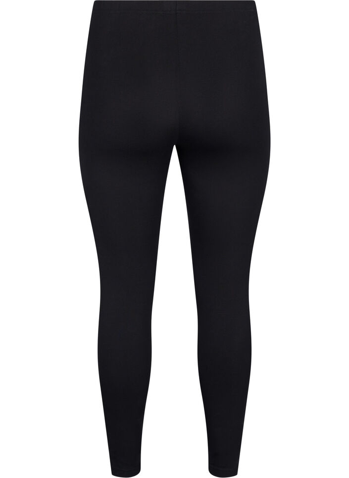 2-pack bawelniane legginsy, Czarne, Packshot image number 1