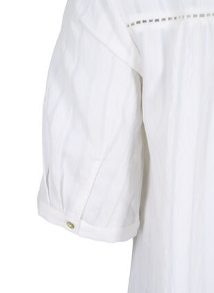 Sukienka z wiskozy w paski z koronkowymi wstazkami, Bright White, Packshot image number 3