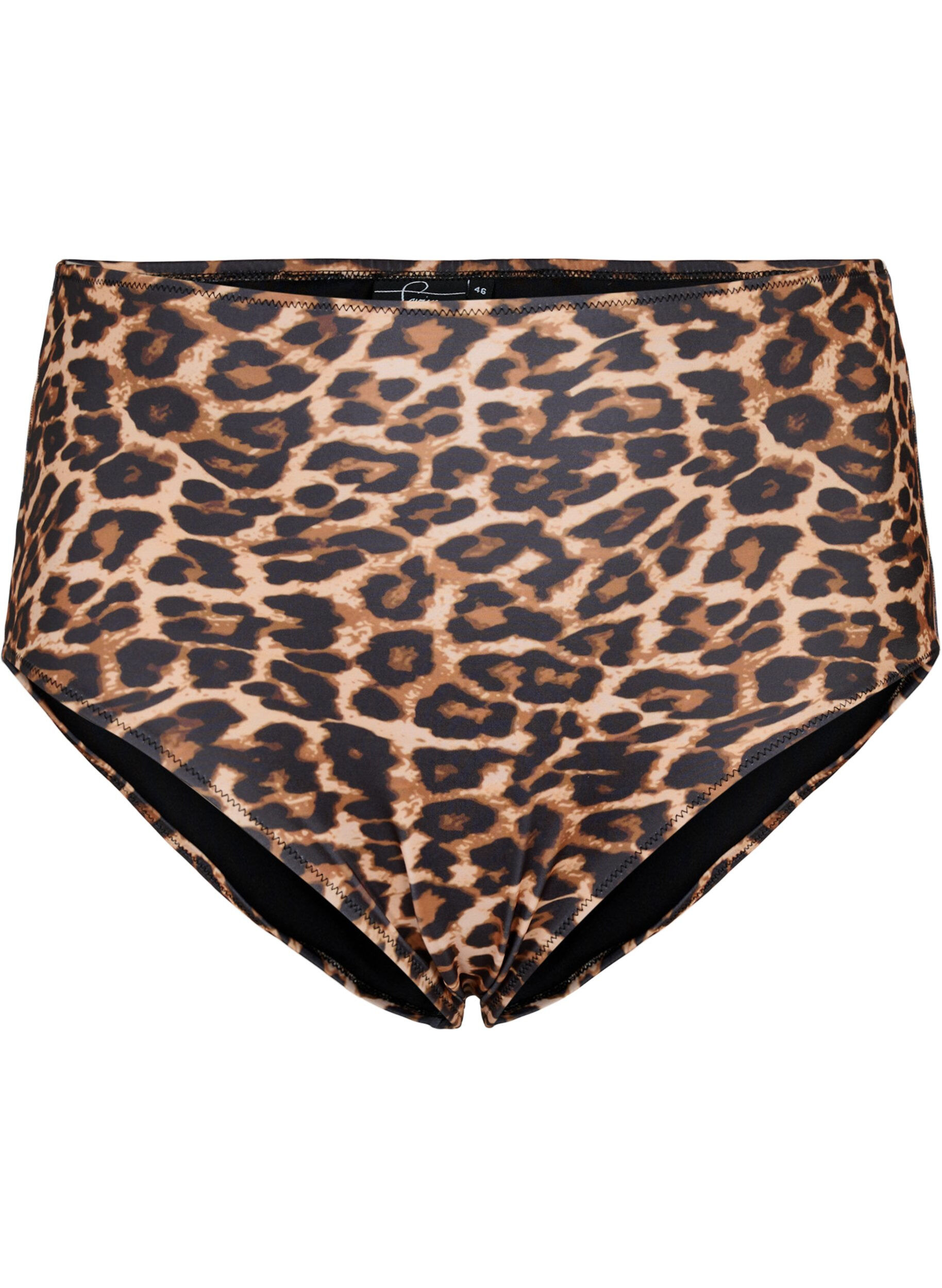 Zizzi D&oacute;l od bikini z wysokim stanem i nadrukiem w panterke, Leopard Print, Packshot image number 0