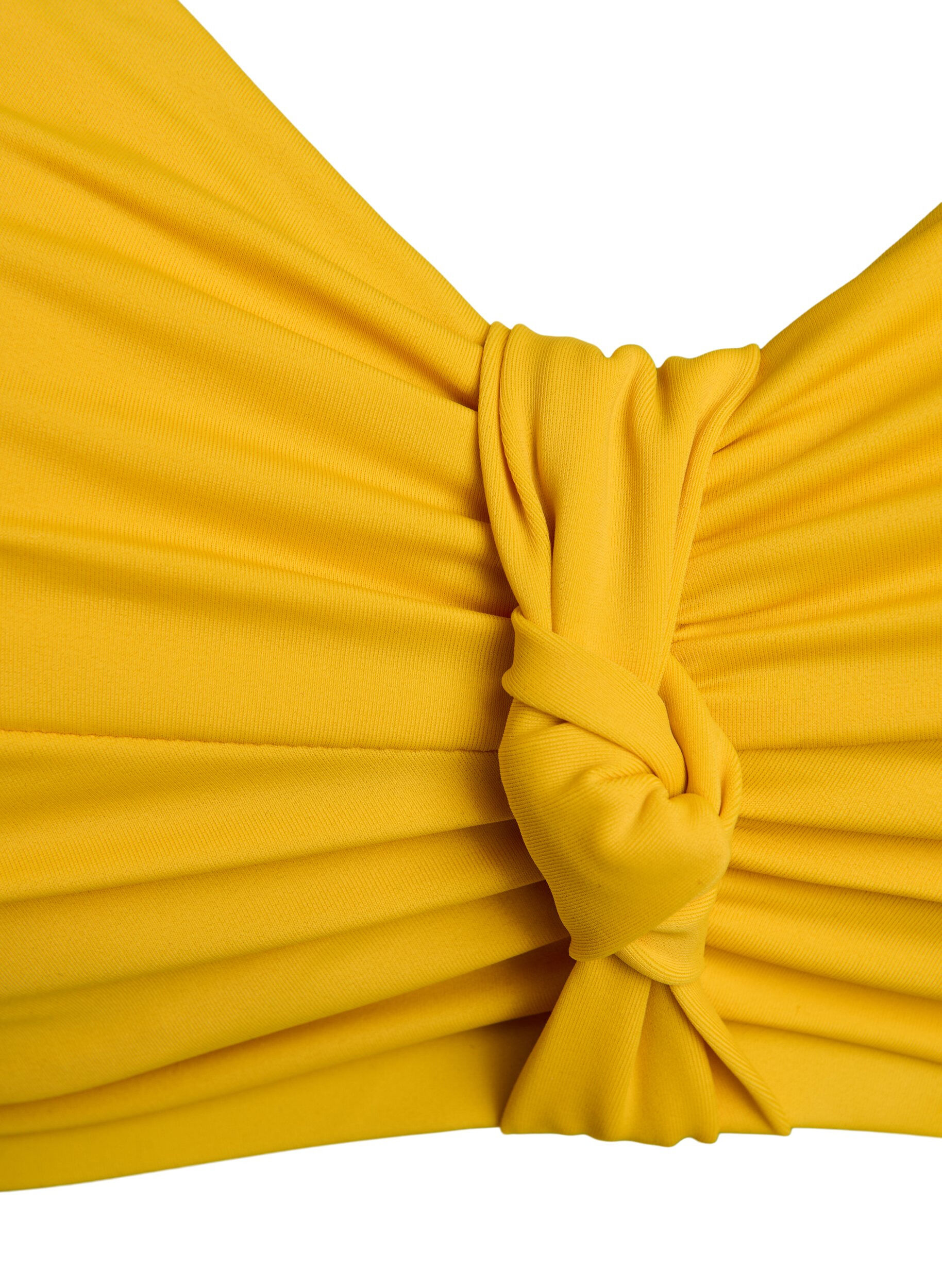 Zizzi G&oacute;ra od bikini z fiszbinami i detalem w postaci wezla, Ż&oacute;łty, Packshot image number 2