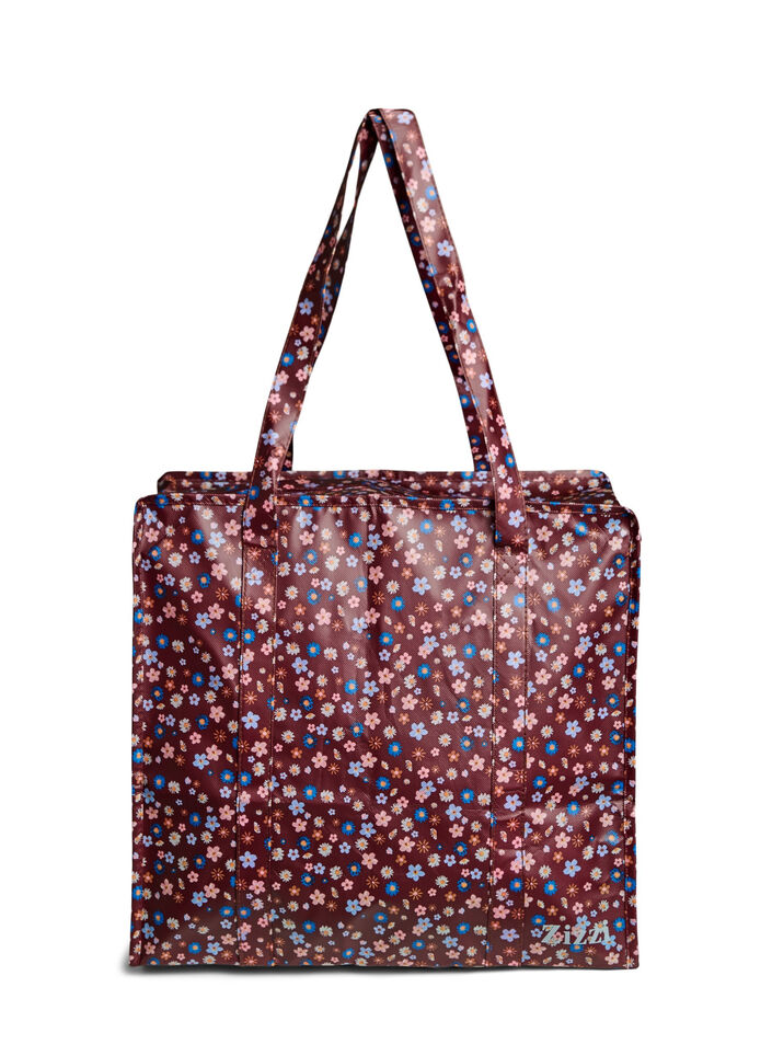 Torba na zakupy z suwakiem, Brązowy, Packshot image number 1