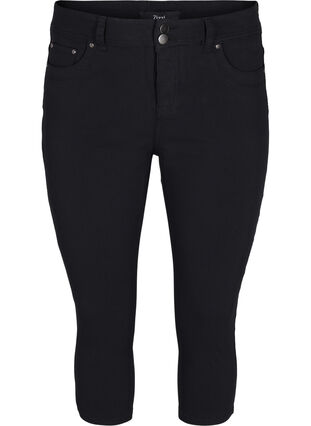 Dopasowane spodnie capri z mieszanki wiskozy, Black, Packshot image number 0