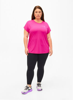 Koszulka treningowa z krótkim rekawem, Neon Pink Glo, Model image number 2
